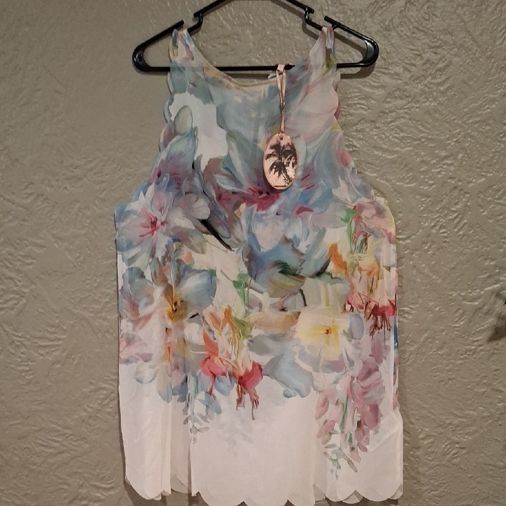 NEW Ted Baker Women's Dress Mini Pink and Blue Size M